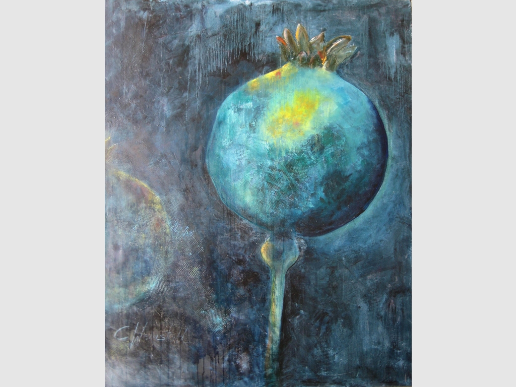 Poppy XVIII, oil on canvas 120x100cm