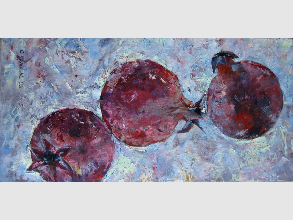 Pomegranate plot, oil on canvas 100x50cm - n.a.