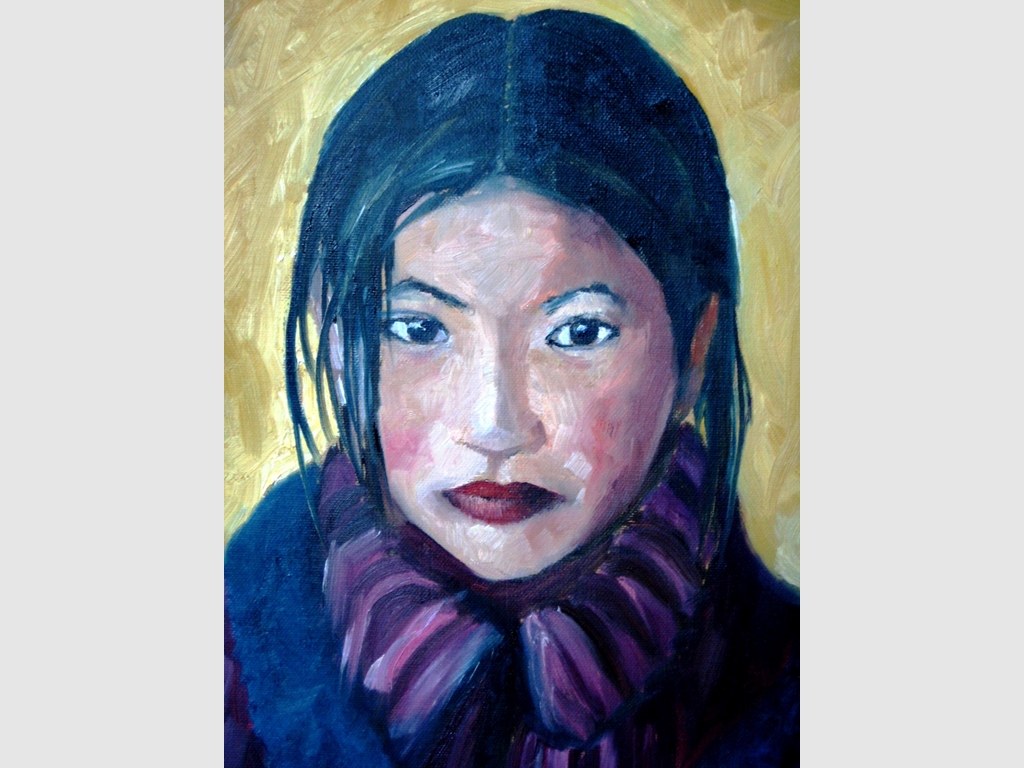 Girl from Tibet, oil on canvas 40x30cm - n.a.